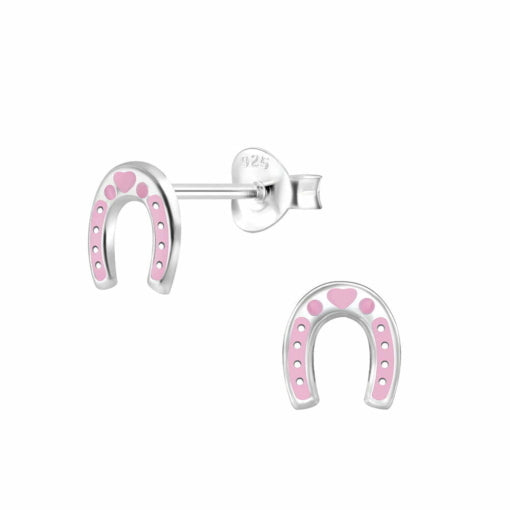 Sterling Silver Horseshoe Stud Earrings