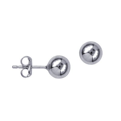 Sterling Silver 6mm Heavy Ball Earring Studs