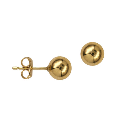Sterling Silver 6mm Heavy Ball Earring Studs
