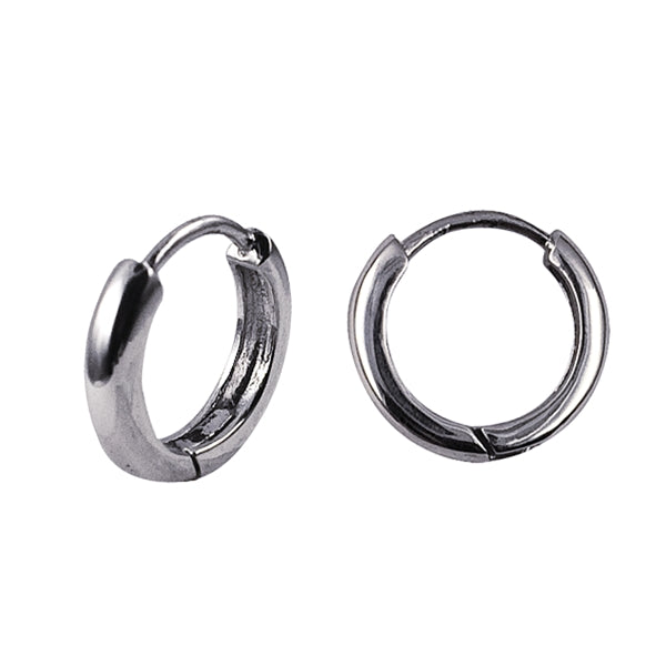 Sterling Silver Huggies Small 10mm Plain