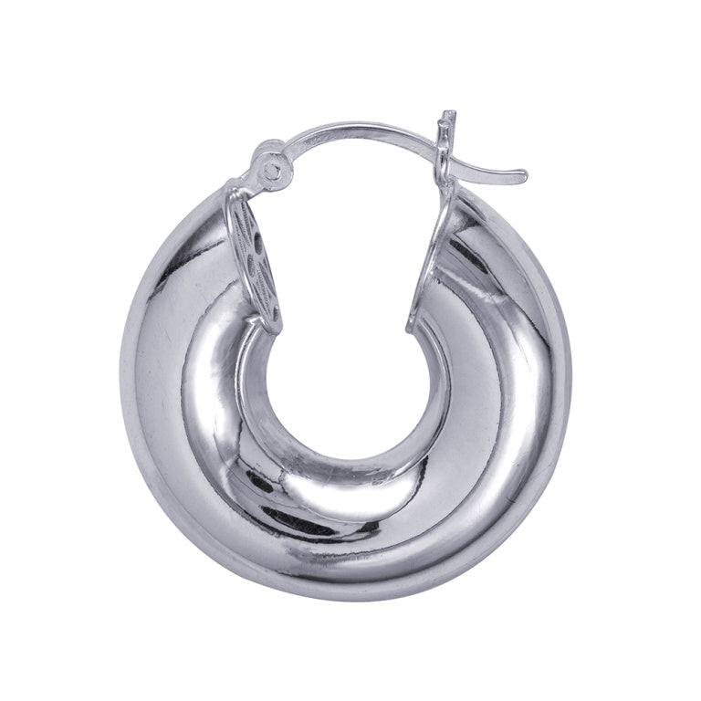 Sterling Silver 6mm Wide Round Hoop Earrings
