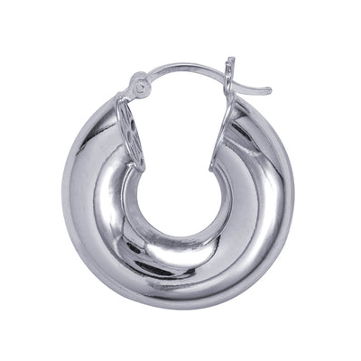 Sterling Silver 6mm Wide Round Hoop Earrings