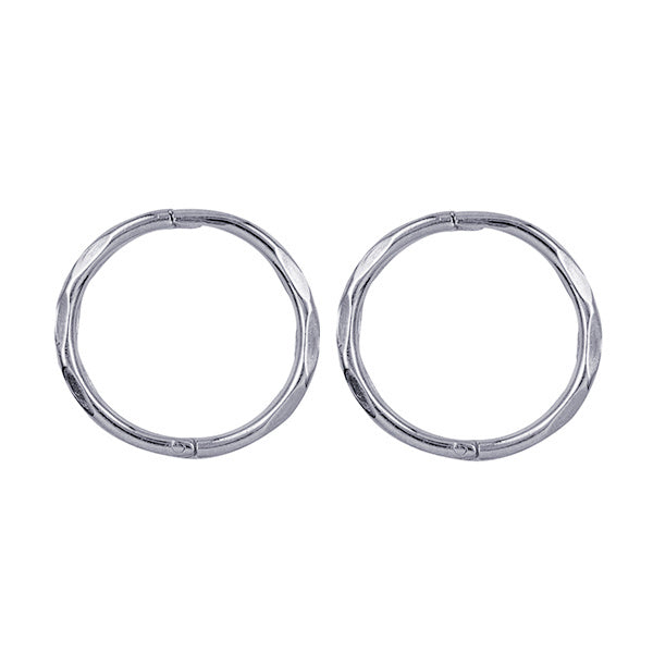 Sterling Silver Solid 10mm I.D. Facet Sleepers