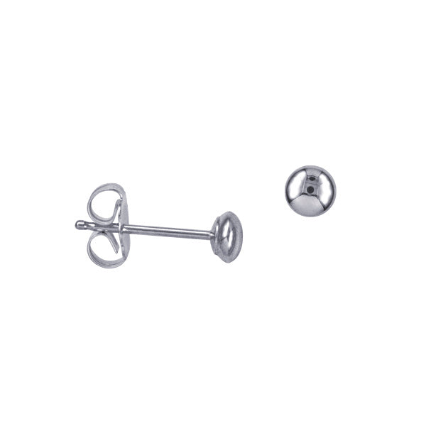 Sterling Silver 3mm Heavy Flattened Ball Earring Studs