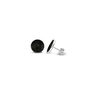 Sterling Silver Round Onyx Stone 8mm Studs