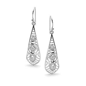 Sterling Silver Filigree FWP Drop Earrings