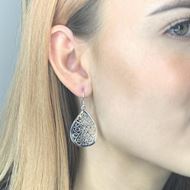 Sterling Silver Filigree Teardrop Earrings