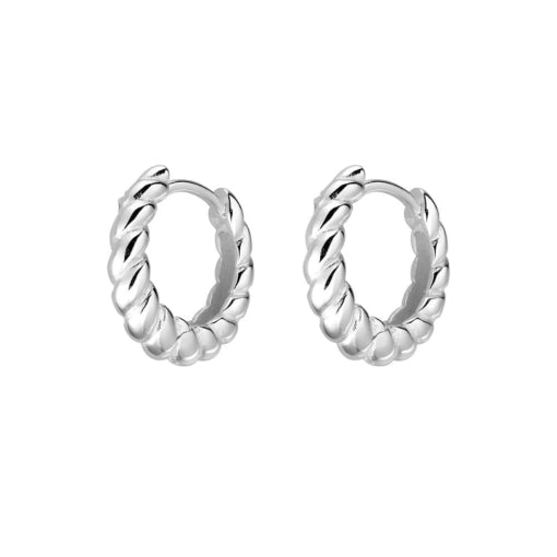 Sterling Silver Twisted Hoop Earrings