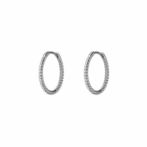13mm Texurted Twist Hoop Earrings