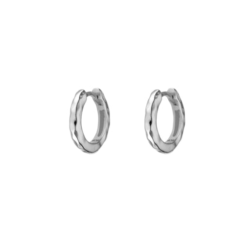 Beaten Look Mini Hoop Earrings
