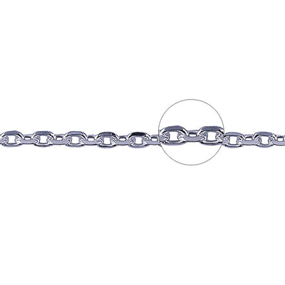 Sterling Silver Diamond Cut Cable Link Chain