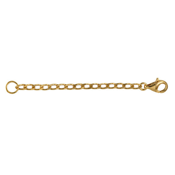 Gold Plated 2.2mm Diamond Cut Long Curb Extender