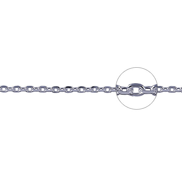 Sterling Silver Diamond Cut Cable Chain 50cm