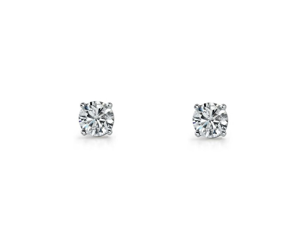 Ellani Sterling Silver 5mm Round CZ Stud