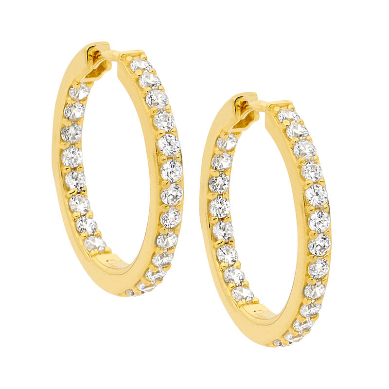 23mm Round Hoops 18ct Gold Plated