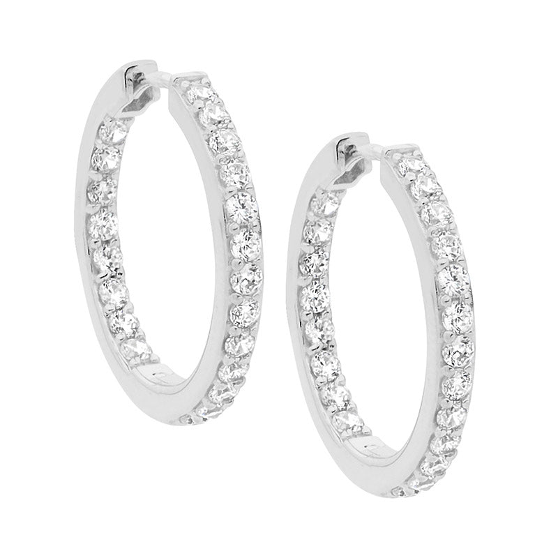 Sterling Silver 23mm Round Hoops