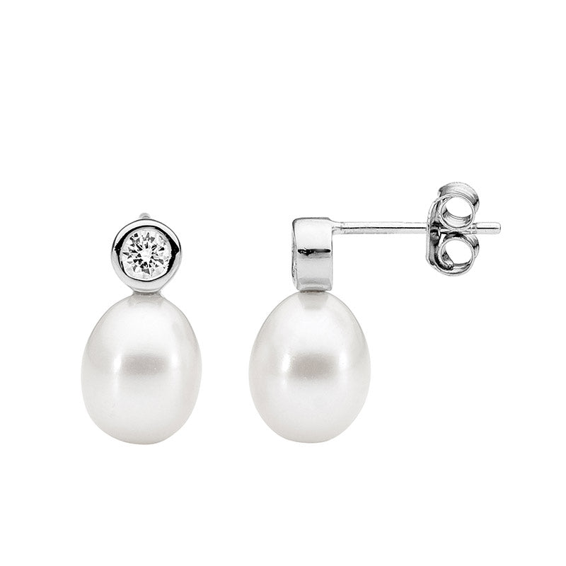 Sterling Silver Freshwater Pearl Drop Earrings