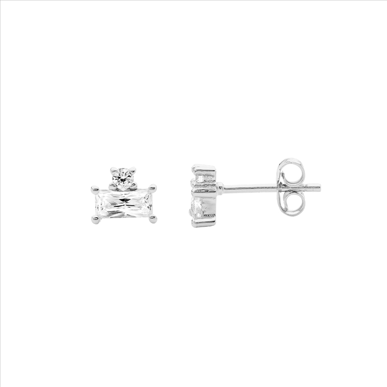 CZ Baguette Stud Earrings