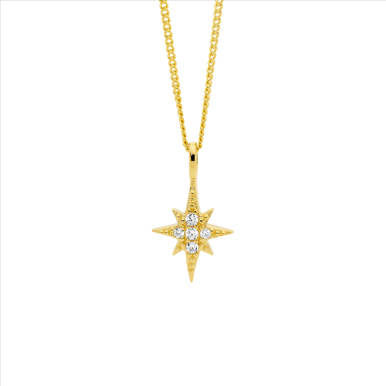 Cubic Zirconia Star Pendant Necklace
