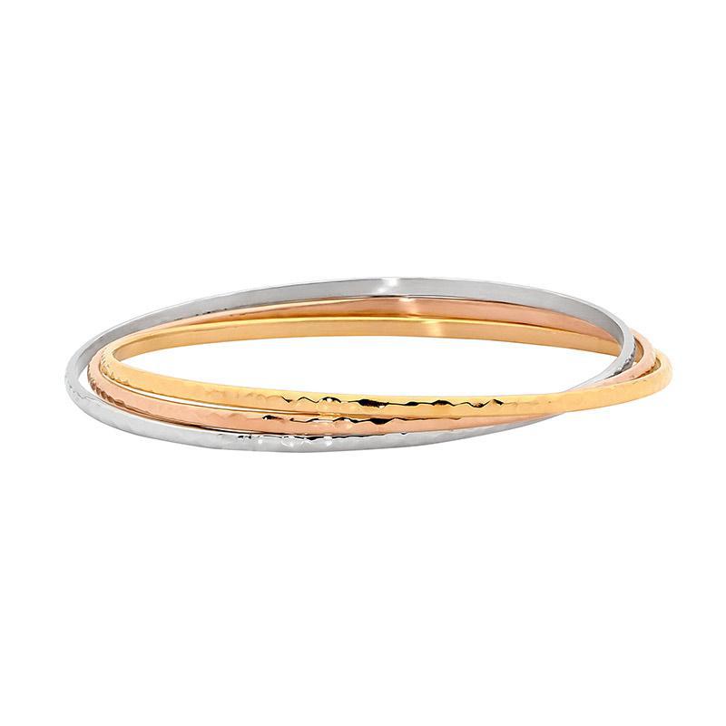Hammered Triple Link Bangles