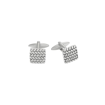 Cudworth Stainless Steel Sandblasted Tyre Pattern Cufflinks