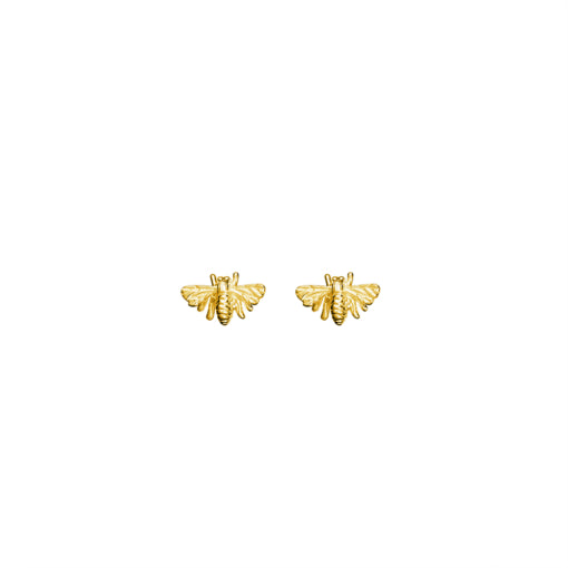 Sterling Silver Gold Plated Bee Stud Earrings