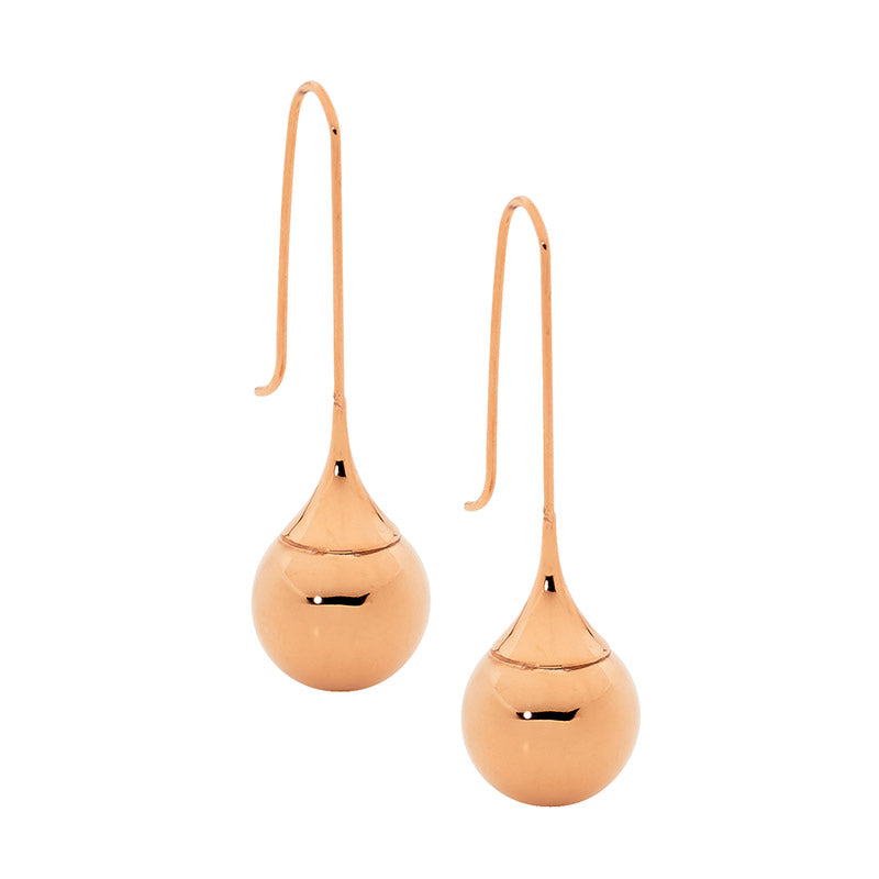 Drop with Rose Quartz Ball Earrings