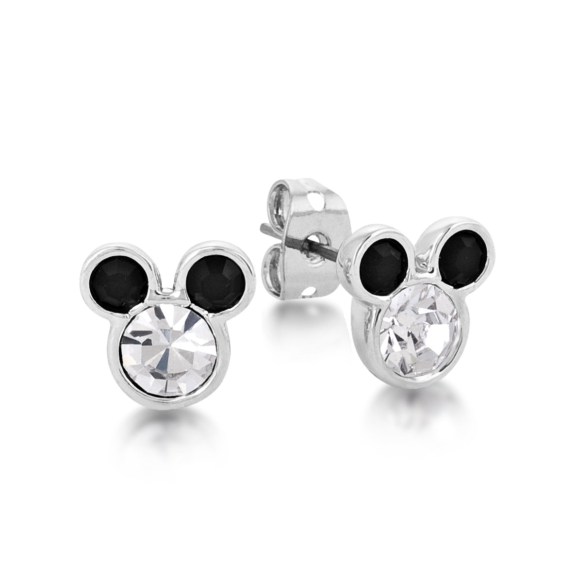 White Gold Plated Minnie Mouse Crystals Studs