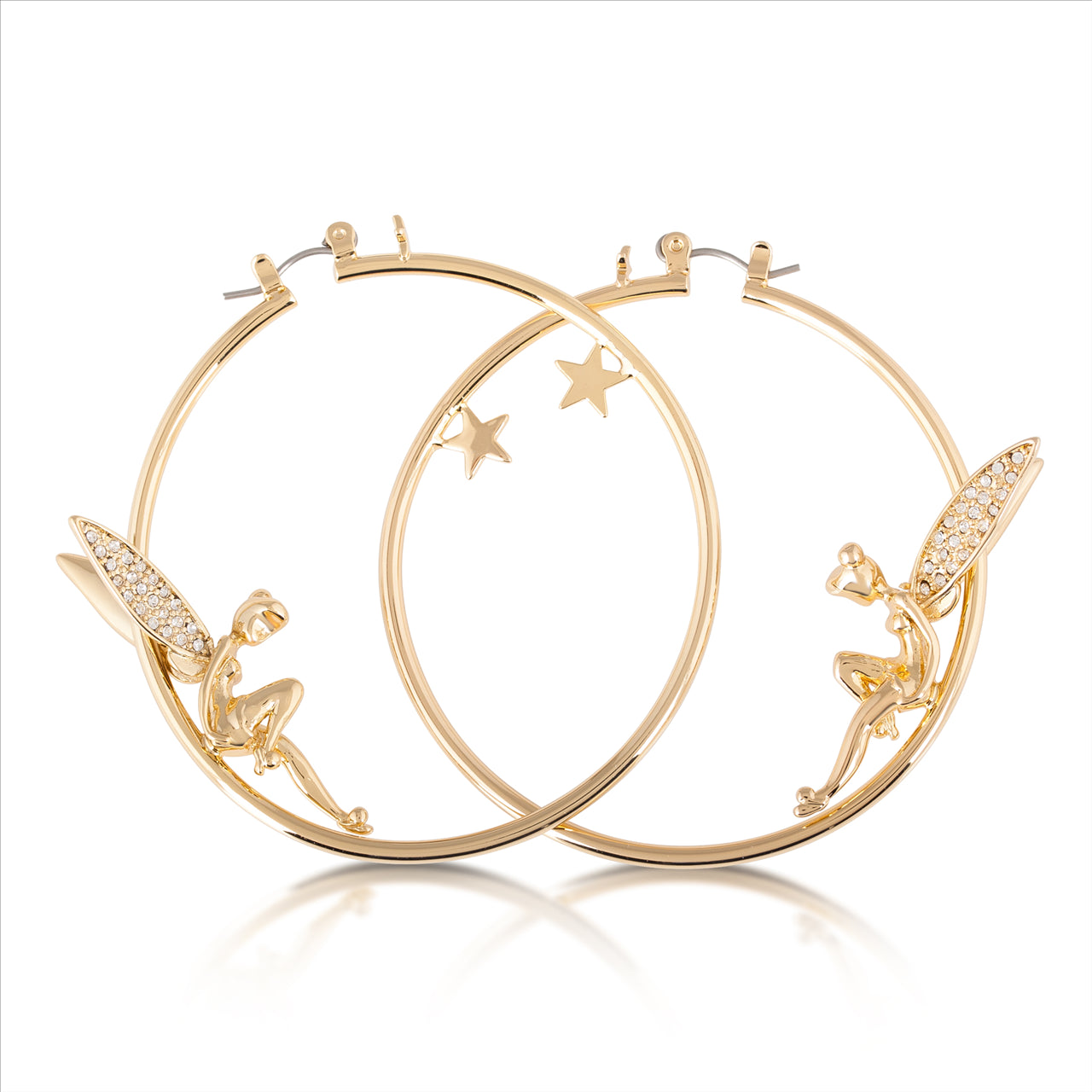 Yellow Gold Plated Tinker Bell Hoops