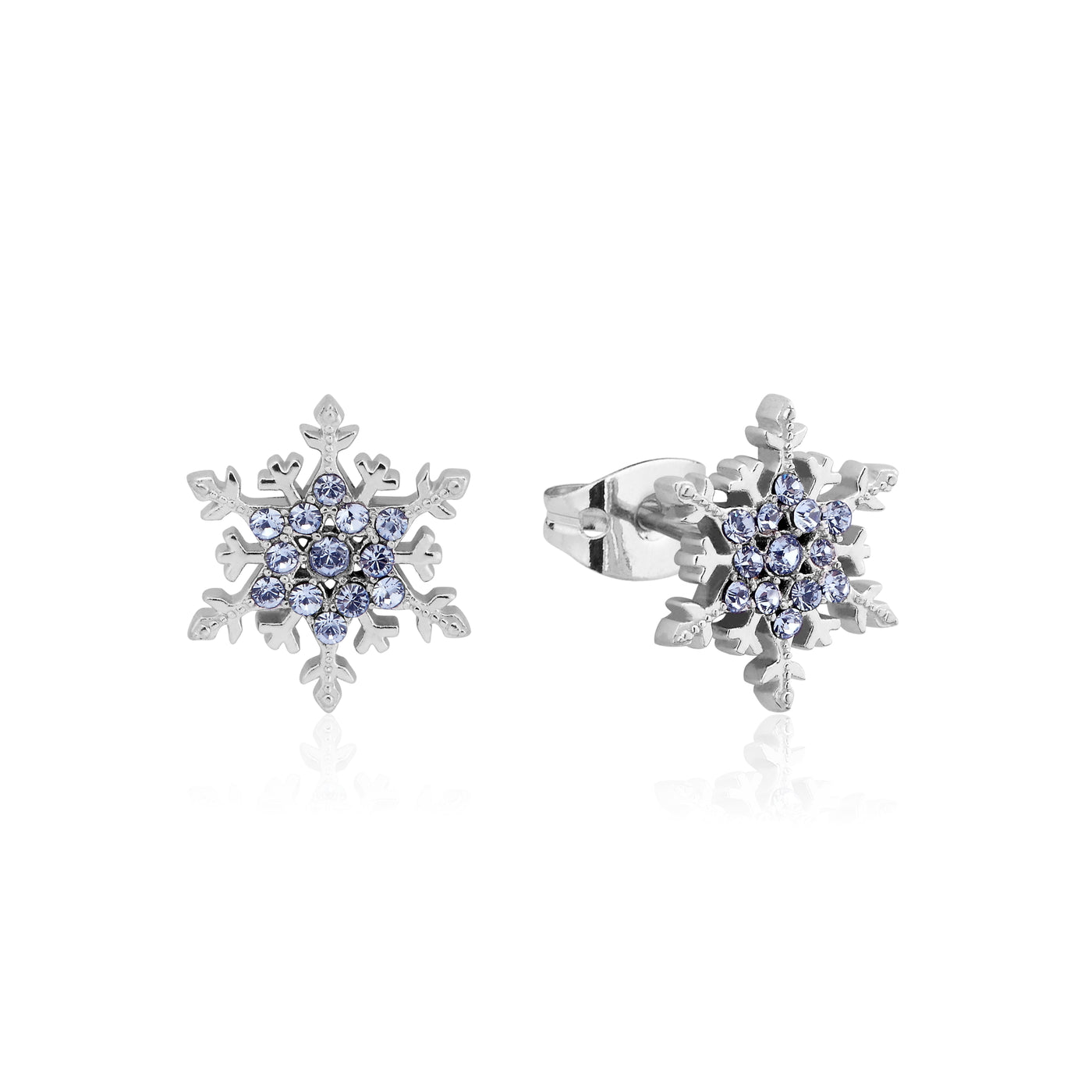 Sterling Silver Frozen Elsa Crystal Snowflake Studs