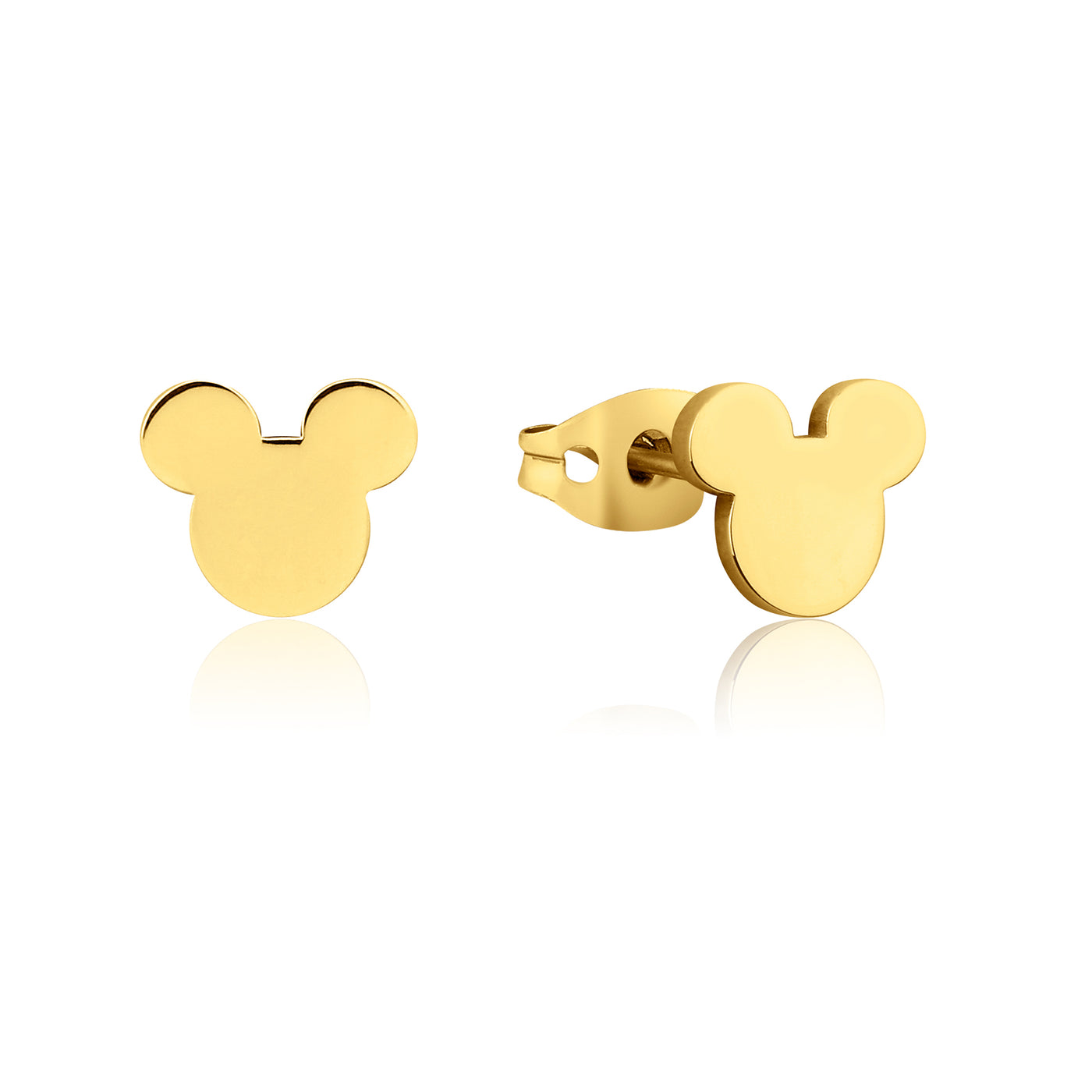 Stainless Steel Yellow Gold Plated Mickey Studs