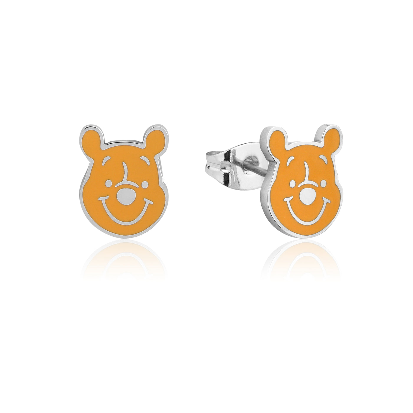 Silver Winnie the Pooh Enamel Studs