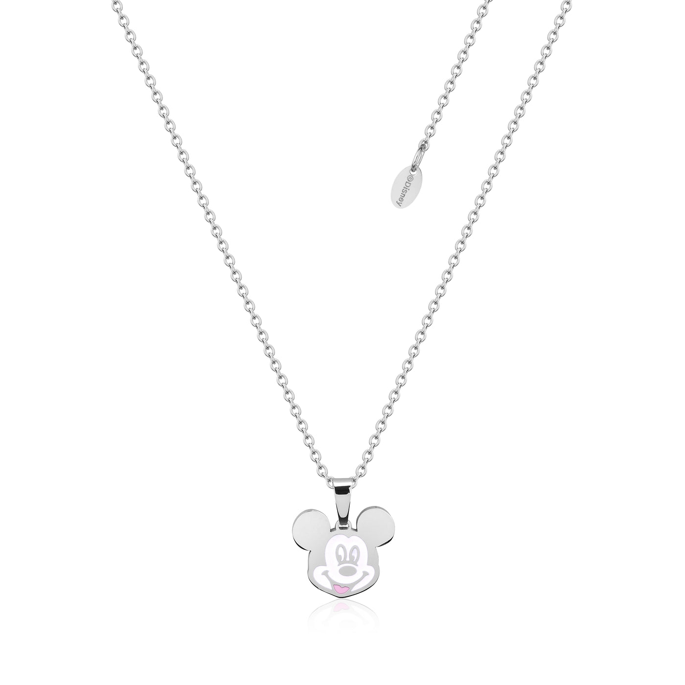 Silver Mickey Mouse Enamel Necklace
