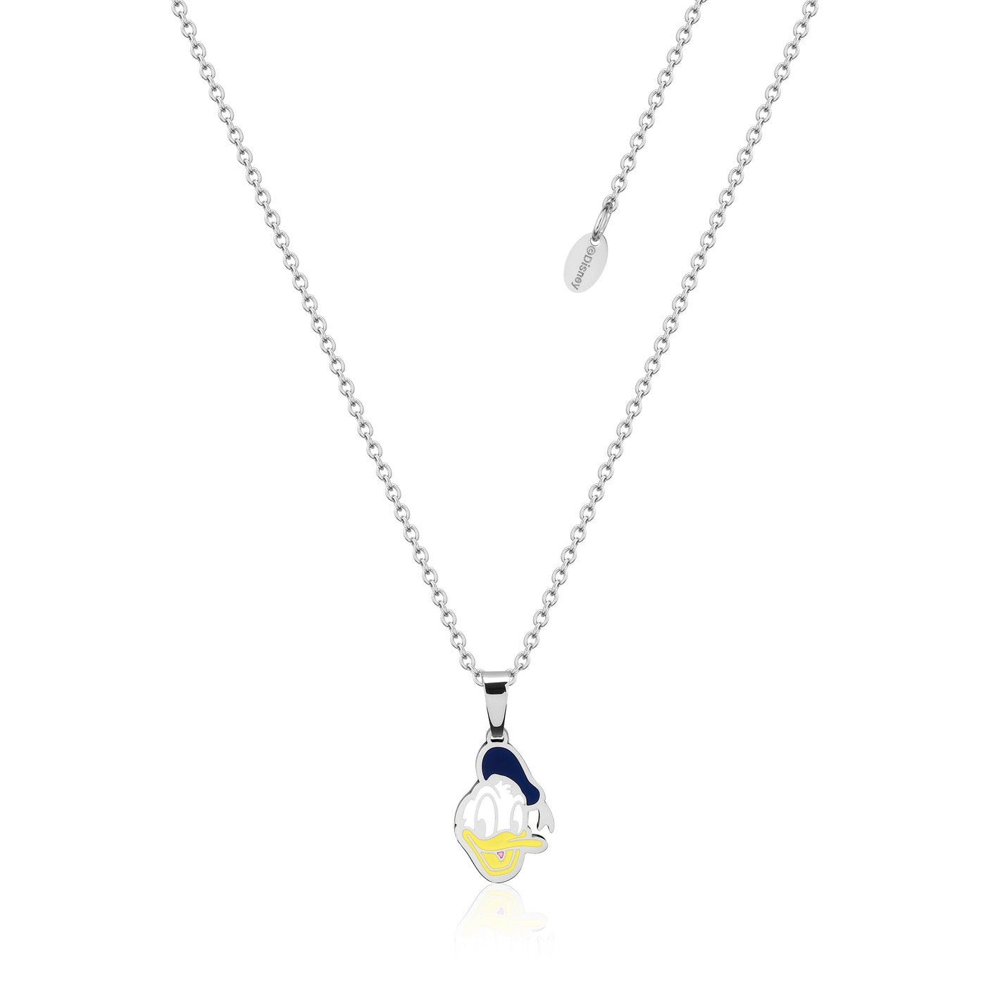 Silver Donald Duck Enamel Necklace