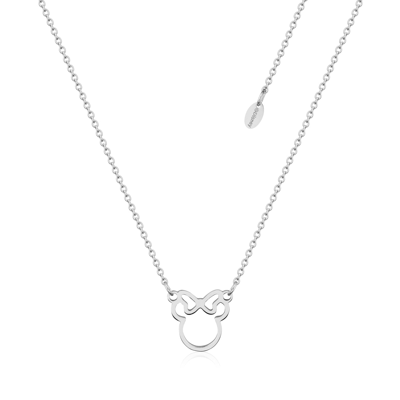 Silver Minnie Mouse Outline Necklace