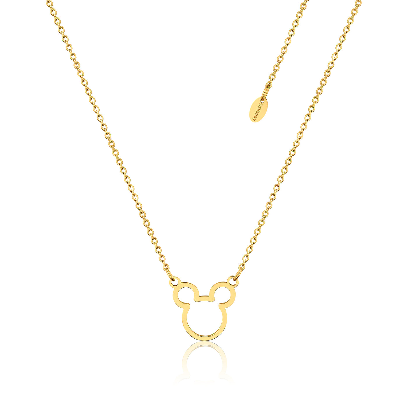 Yellow Gold Plated Mickey Mouse Outline Necklace