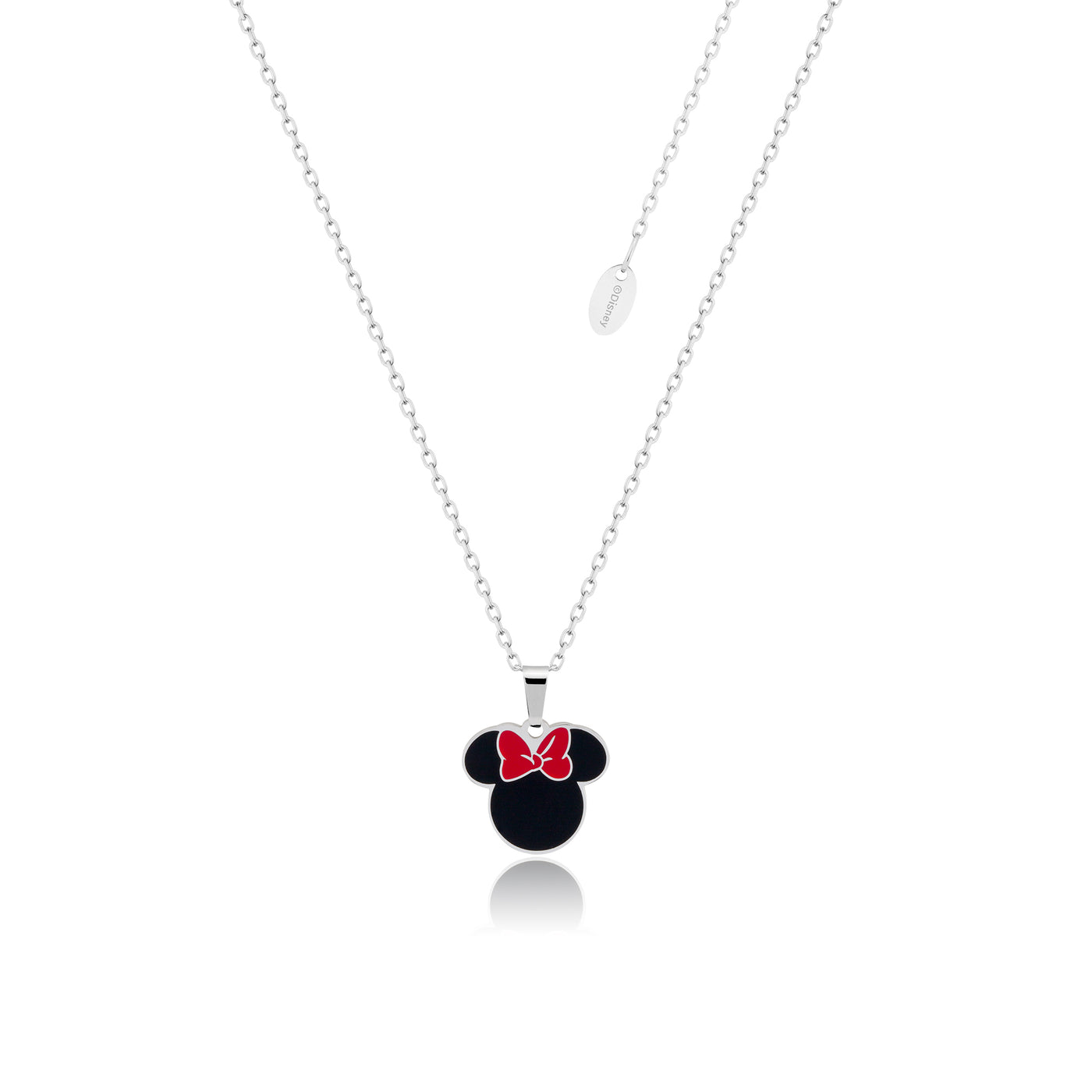 Silver Minnie Mousse Enamel Necklace