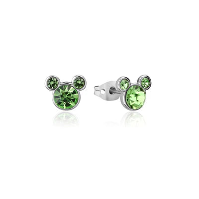 Mickey Mouse Birthstone Earrings August