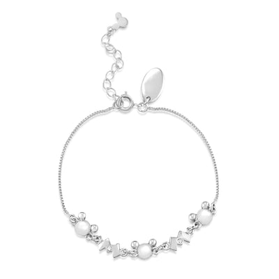 White Gold Plated ‌Mickey & M innie Bracelet