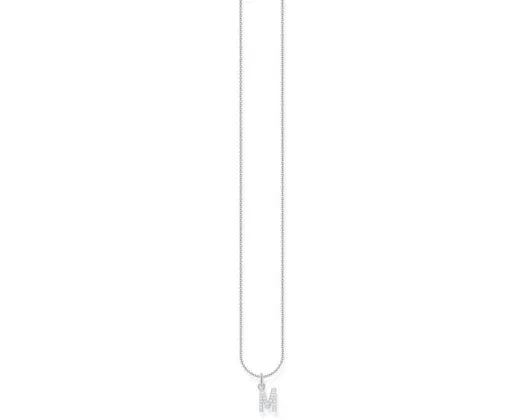 CZ Initial 'M' Necklace 38-45cm