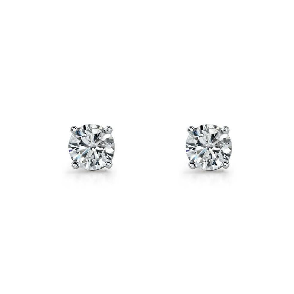 Sterling Silver 8mm Round CZ Stud