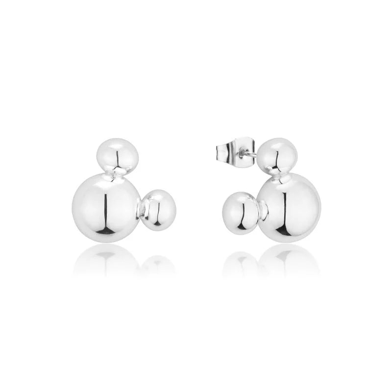 White Gold Plated Disney 100 Mickey Mouse Statement Stud Earrings