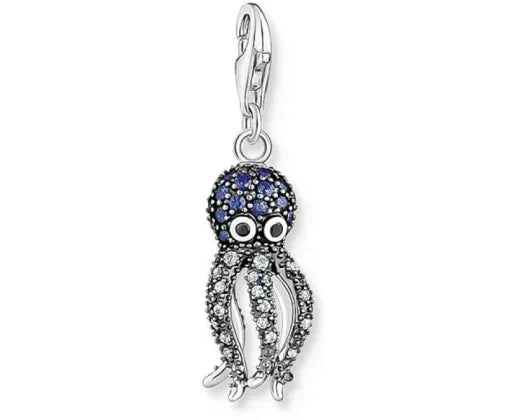 Charmista Charm Silver Blue Spinel Octopus