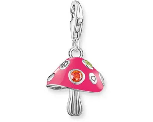 Charmista Charm Silver Pink Enamel CZ Mushroom