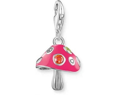 Charmista Charm Silver Pink Enamel CZ Mushroom