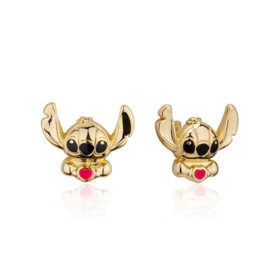 Lilo and Stitch Crystal Heart Stud Earrings