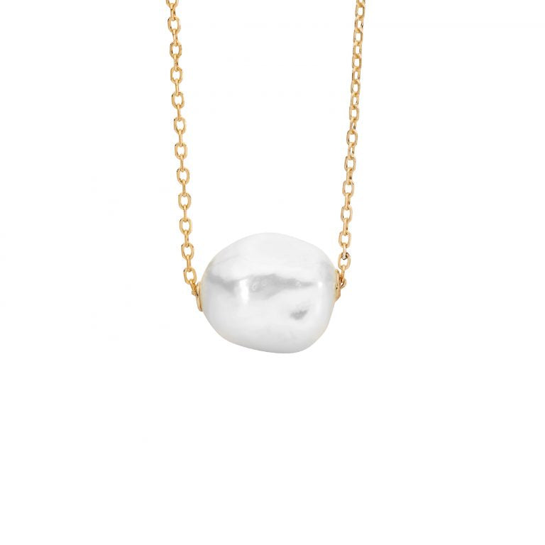Baroque 10-11mm Freshwater Pearl Slider Pendant Chain