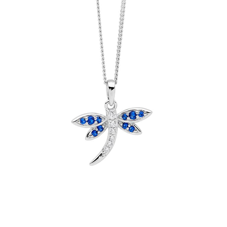 Cubic Zirconia Dragonfly Pendant Necklace