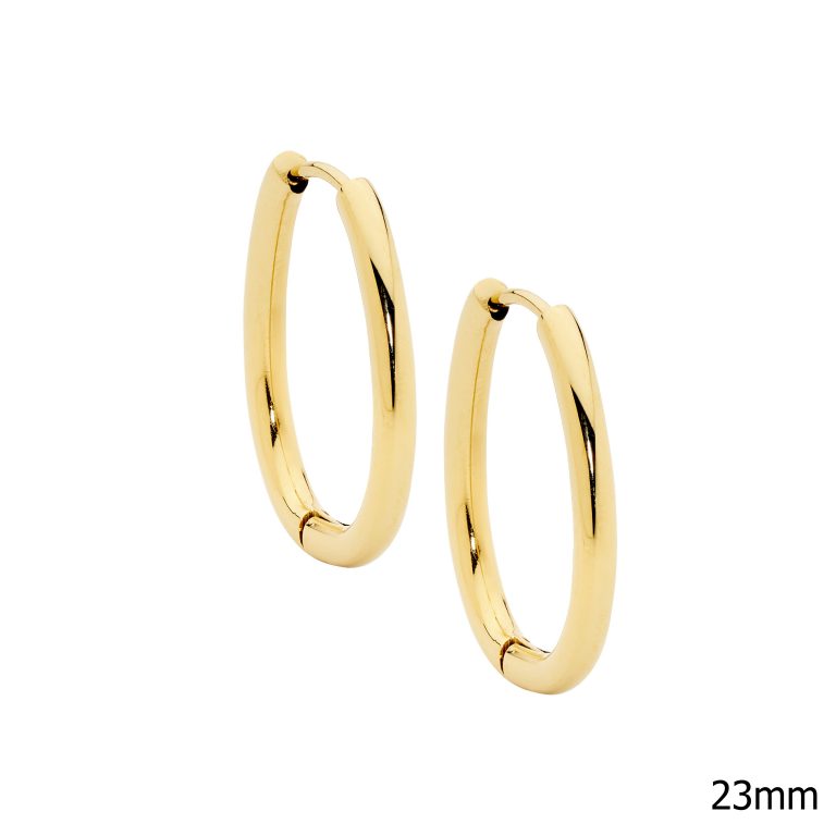 Oval 23mm Tube Hoop Earrings
