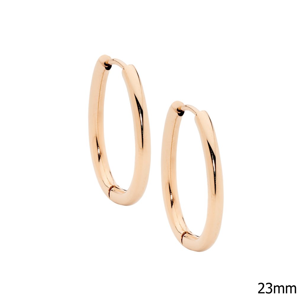 Oval 23mm Tube Hoop Earrings